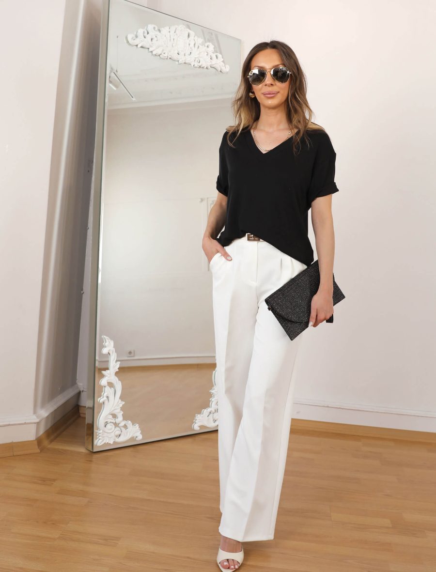 Siyah V Yaka Massi Tshirt - Image 2