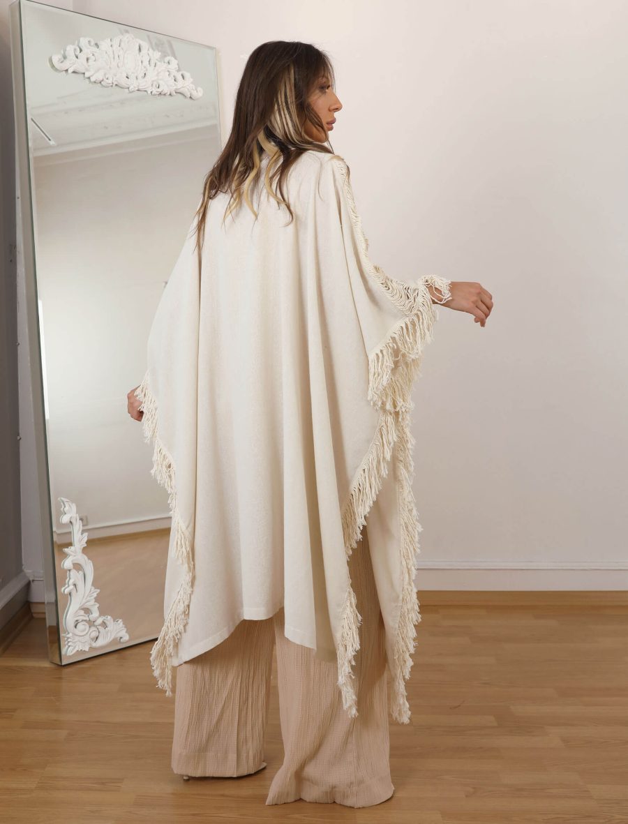 Püsküllü Keten Kimono - Image 7