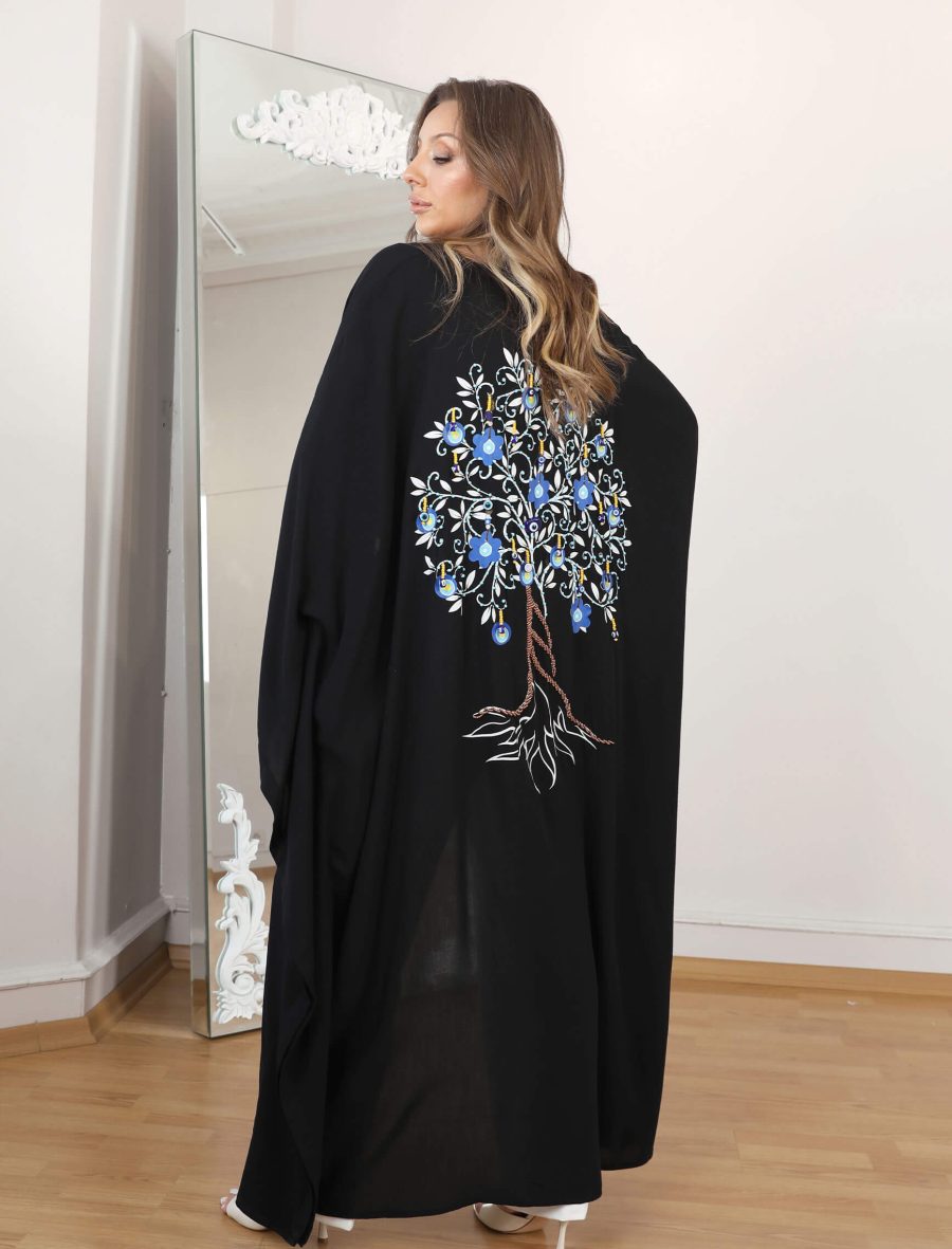 Siyah Nazar Boncuğu Kimono