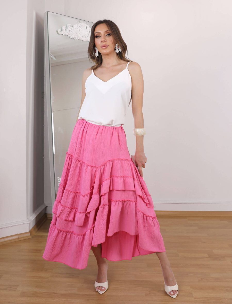 Pembe Gofre İspanyol Etek