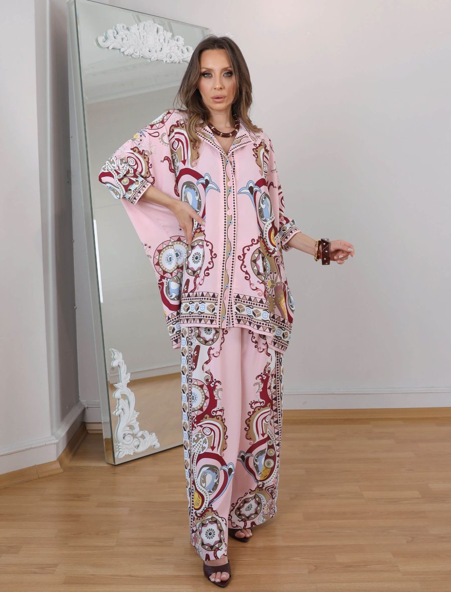 Pembe Şal Desen Milano Takım