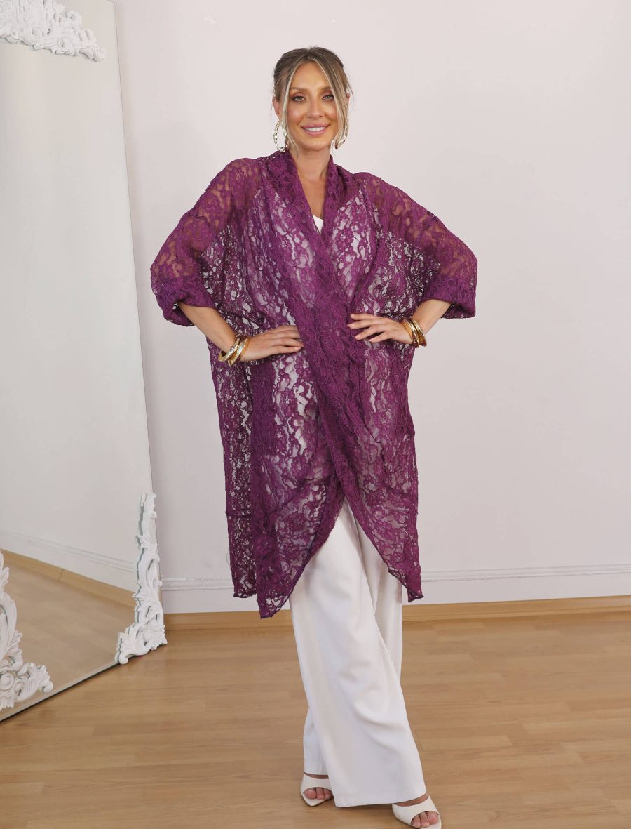 Mor Dantel Bohem Tunik